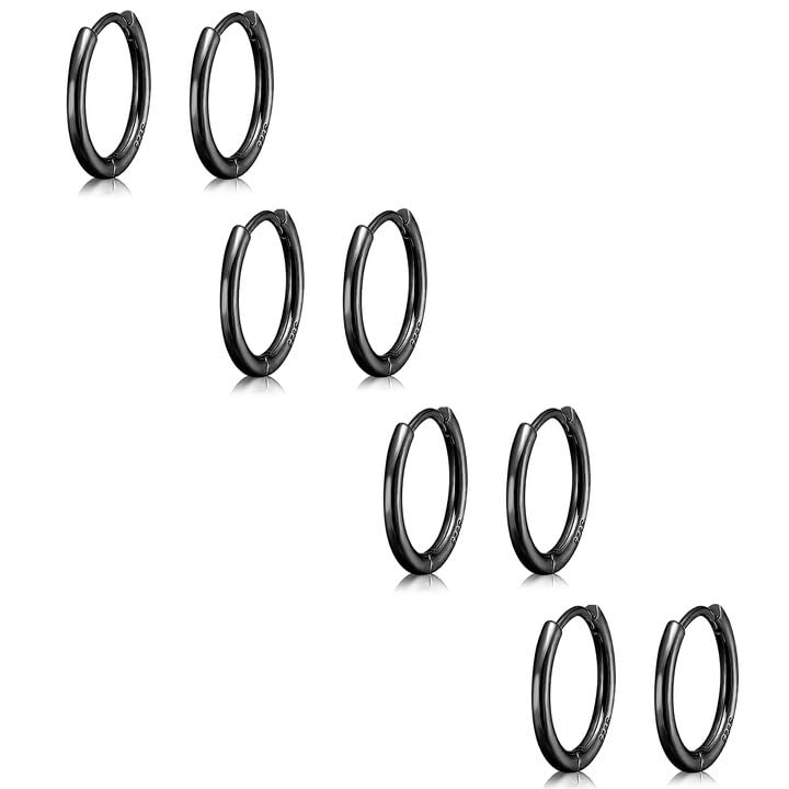 14K Gold Plated Huggie Hoop Earrings — Stacking Set, Hypoallergenic