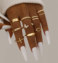 将图片加载到图库查看器，25 Pcs Gold Rings Set for Women, Thin Stackable Knuckle Finger Midi Rings, Simple Stacking Cute Ring Pack Trendy Stuff Jewelry Gift