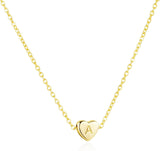 Heart Initial Necklace — A–Z, 14K Gold Plated