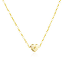Load image into Gallery viewer, Gold Heart Initial Necklace for Women, 14K Gold Plated Initial A-Z Necklace for Women Tiny Cute Dainty Heart Necklace for