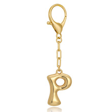 将图片加载到图库查看器，Gold Bubble Initial Keychain For Women