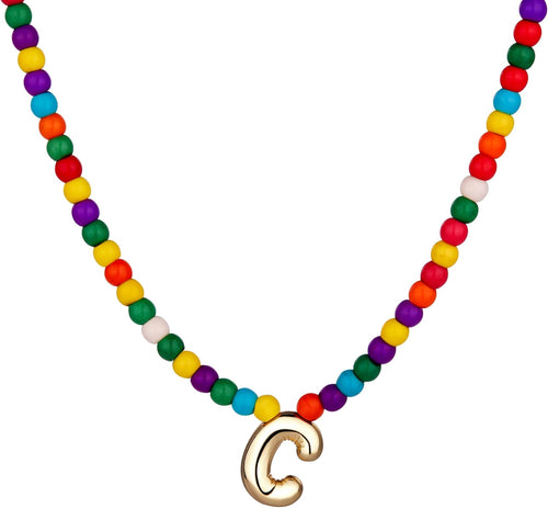 Bubble C Initial Gold Necklaces for Women Trendy