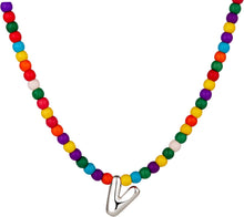 将图片加载到图库查看器，Bubble V Initial Silver Necklaces for Women Trendy