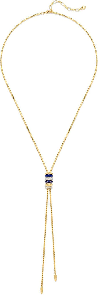 Lariat Y Necklace for Women Long Gold Plated Cord Pendant
