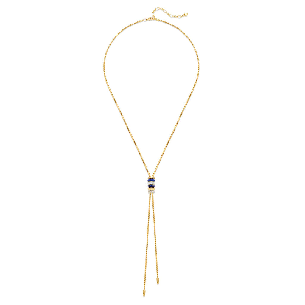 Lariat Y Necklace for Women Long Gold Plated Cord Pendant – view 10