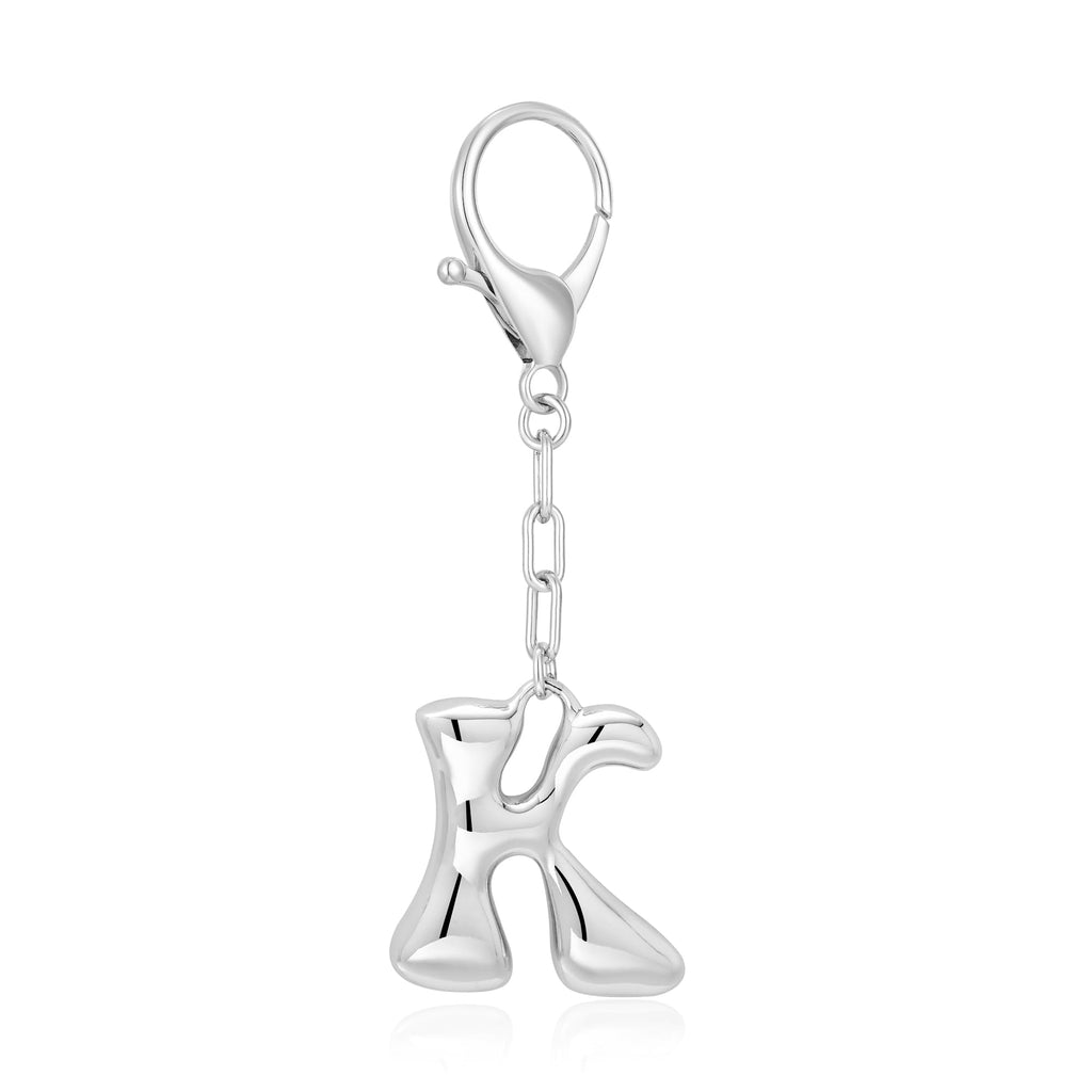 Gold Bubble Initial Keychain For Women