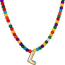 将图片加载到图库查看器，Bubble L Initial Gold Necklaces for Women Trendy