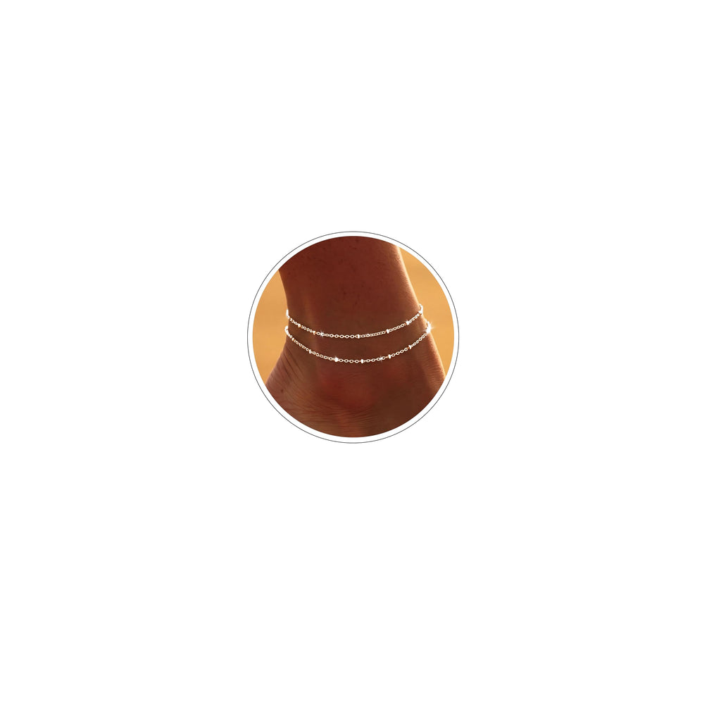 Dainty Gold Ankle Bracelets for Women Waterproof – view 15