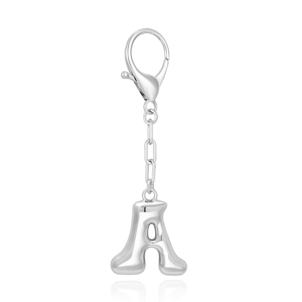 Gold Bubble Initial Keychain For Women
