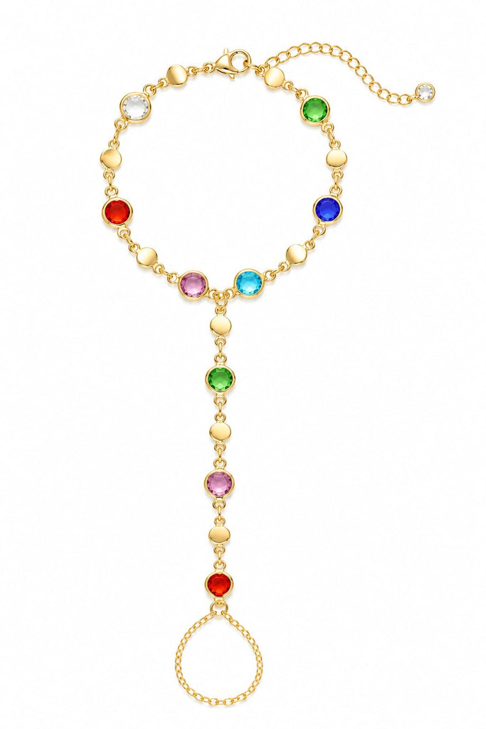 Gold Hand Chain Bracelets — 3 Pieces, 14K Plated Set