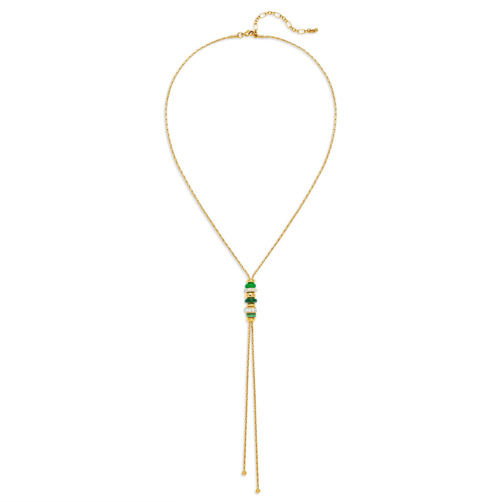 Lariat Y Necklace for Women Long Gold Plated Cord Pendant – view 8