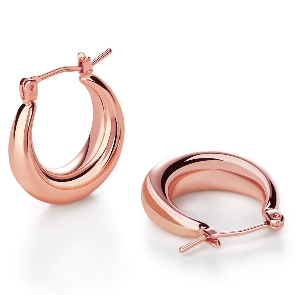 Chunky Gold Hoop Earrings for Women, Hypoallergenic
