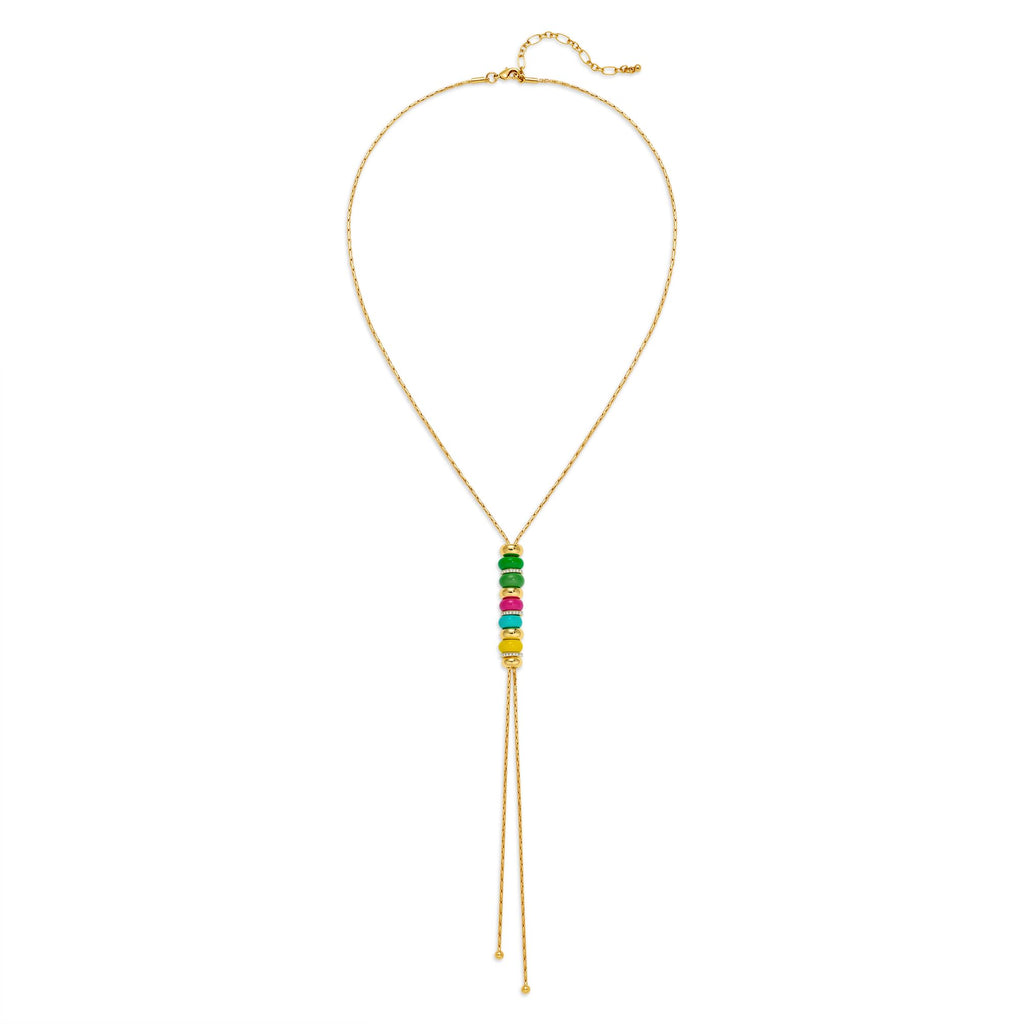 Lariat Y Necklace for Women Long Gold Plated Cord Pendant – view 7