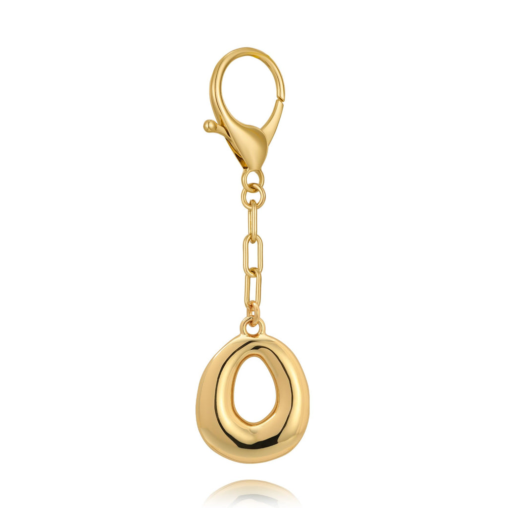 Gold Bubble Initial Keychain For Women