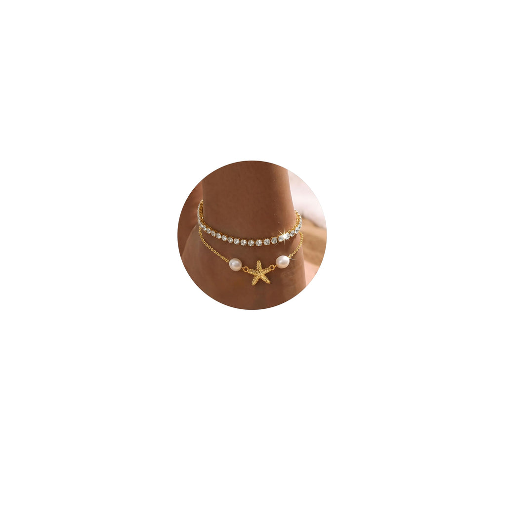 Dainty Gold Ankle Bracelets for Women Waterproof – view 14