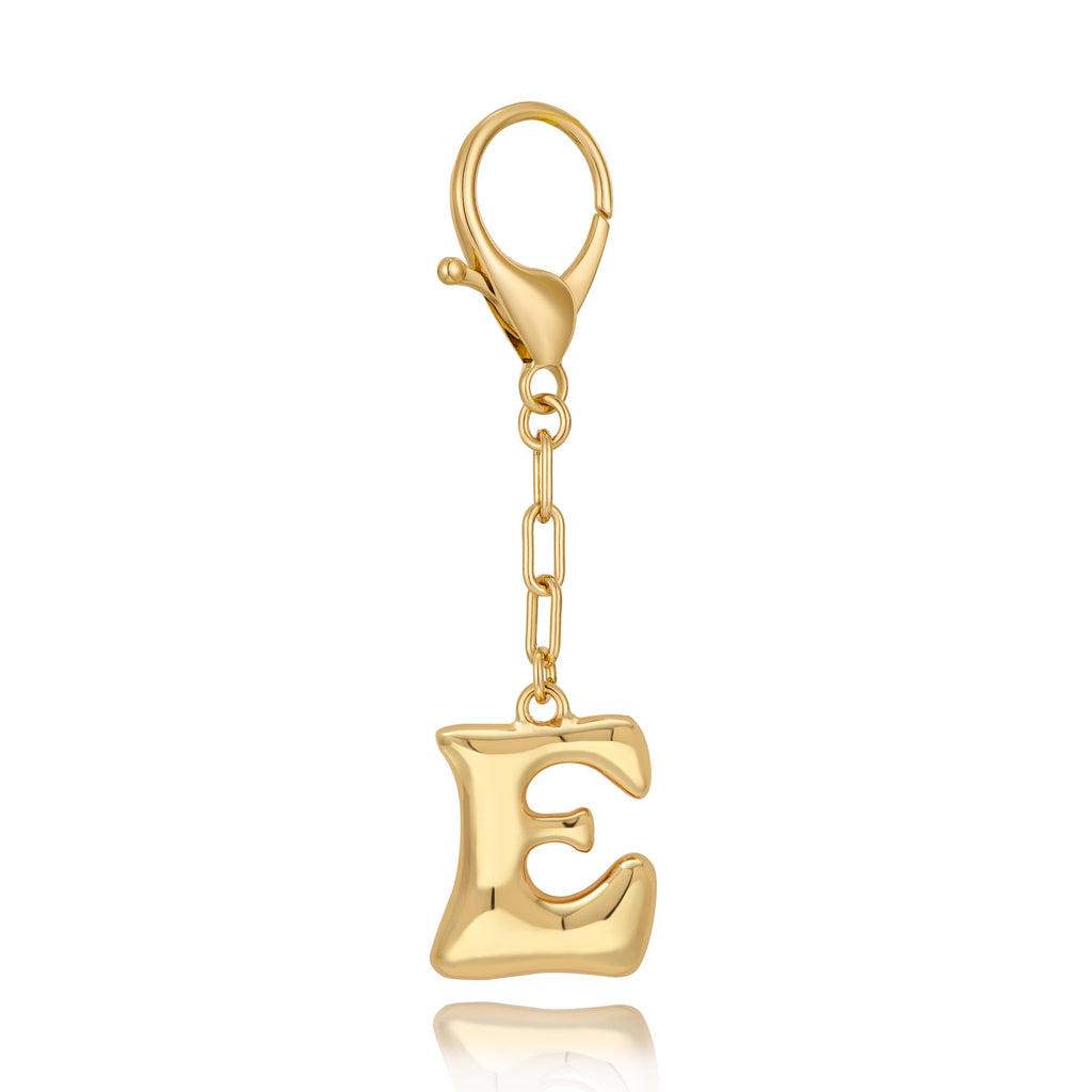 Gold Bubble Initial Keychain For Women