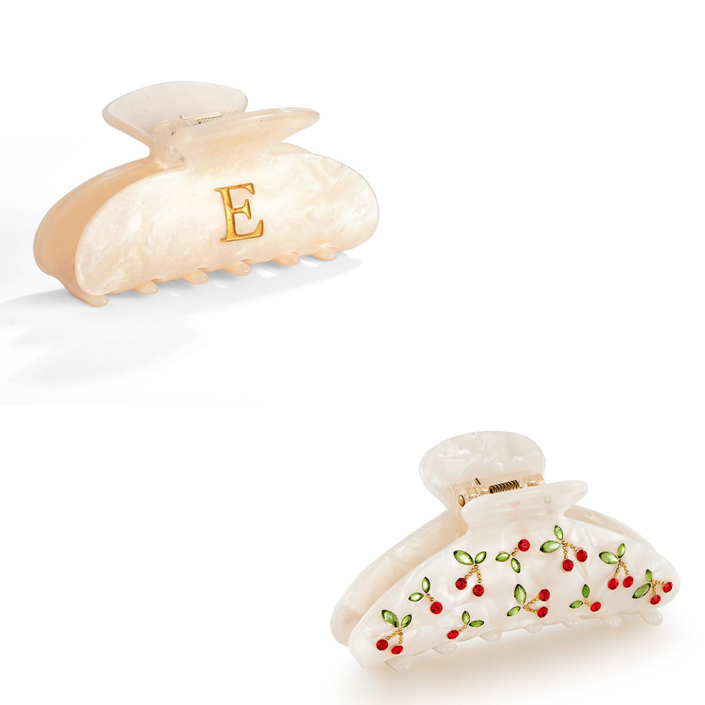 Acrylic Letter E Hair Clips
