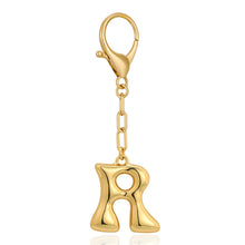 将图片加载到图库查看器，Gold Bubble Initial Keychain For Women