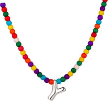 Load image into Gallery viewer, Bubble Y Initial Silver Necklaces for Women Trendy