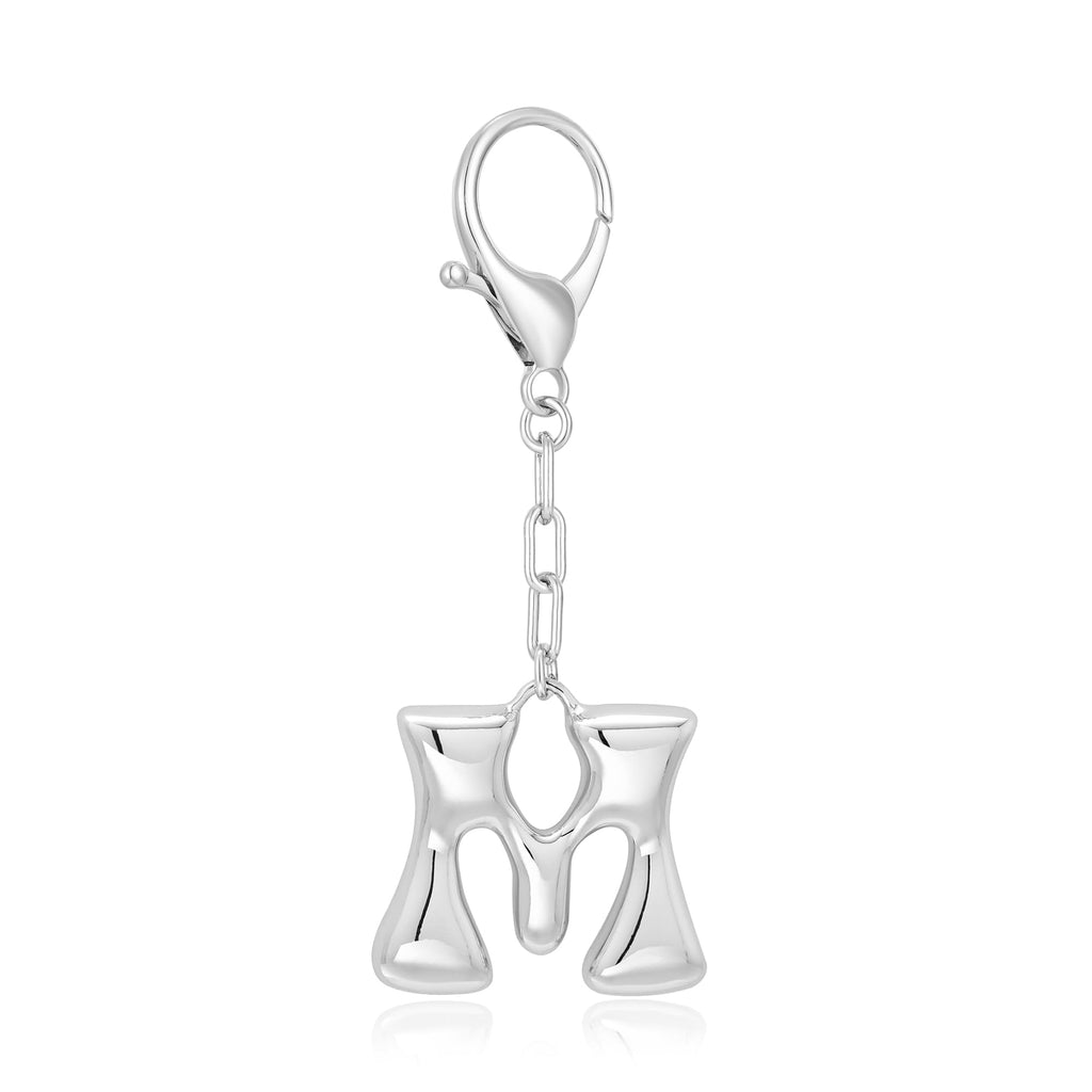 Gold Bubble Initial Keychain For Women