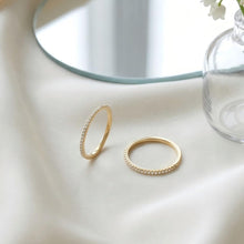 将图片加载到图库查看器，Size 6.5 Pinky Dainty Pavé Eternity Bands for Women – view 6
