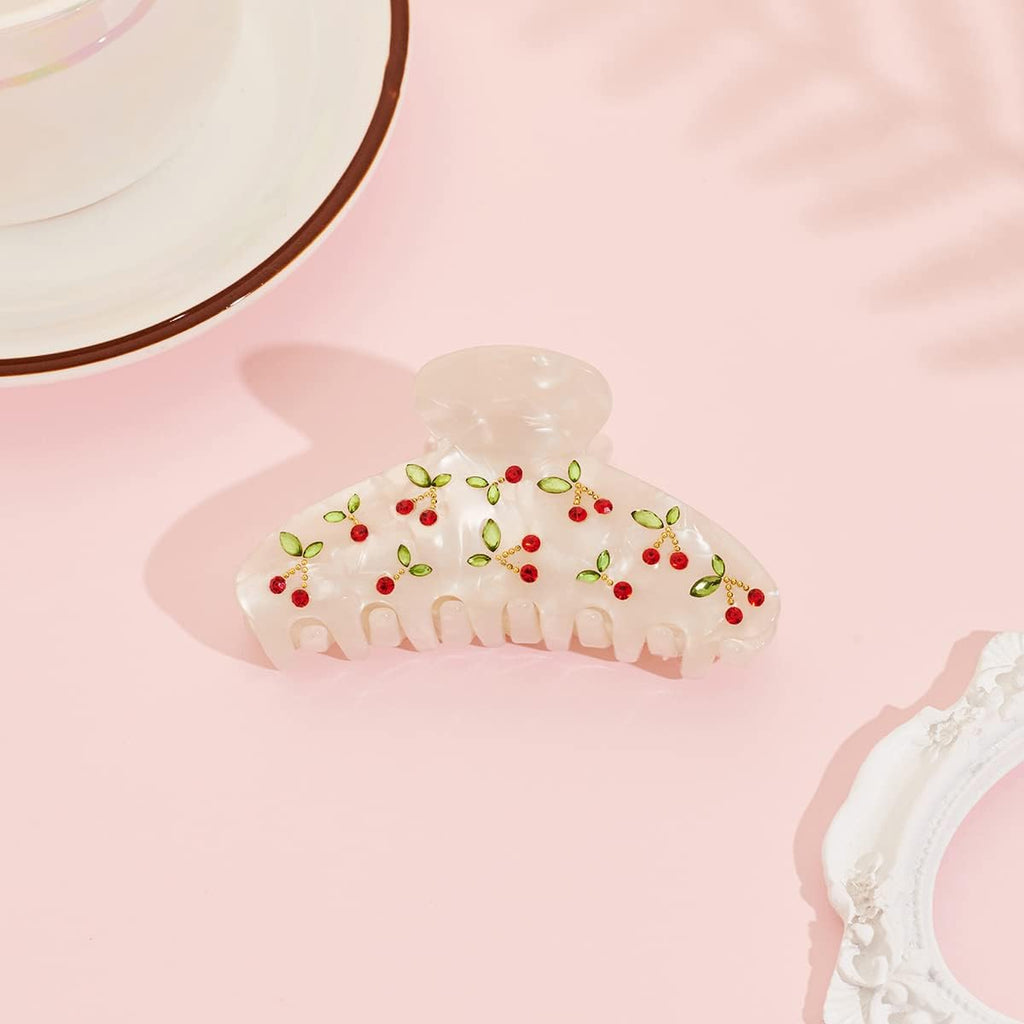 Red Cherry Hair Clip And Black One