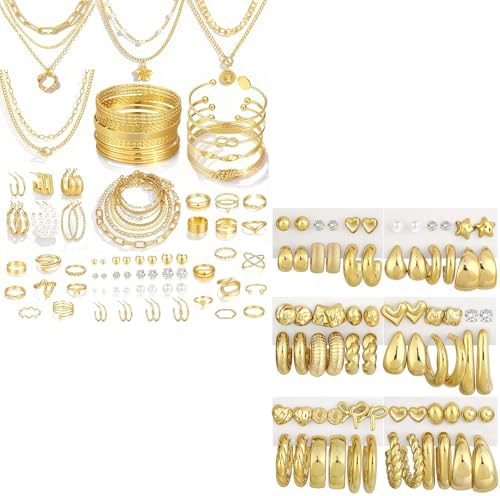114-Piece Gold Jewelry Set — Necklaces, Bracelets & More