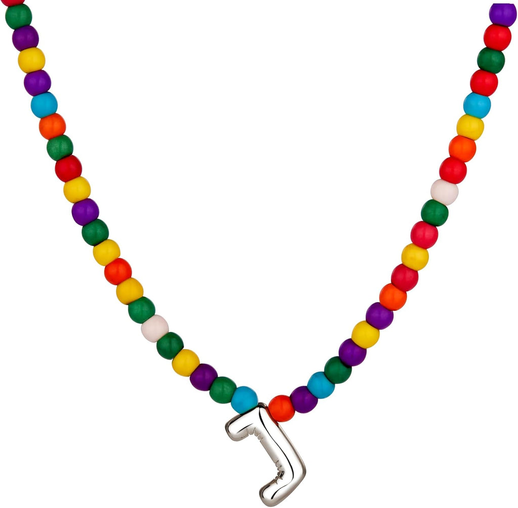 Bubble J Initial Silver Necklaces for Women Trendy