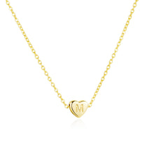 Load image into Gallery viewer, Heart Initial Necklace — A–Z, 14K Gold Plated