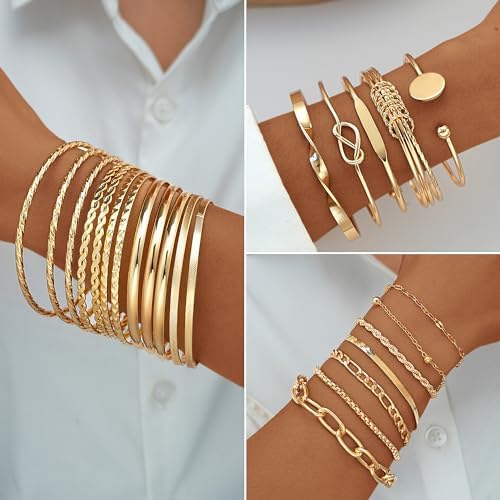 90-Piece Gold Jewelry Set — 22 Earrings, 35 Rings & More