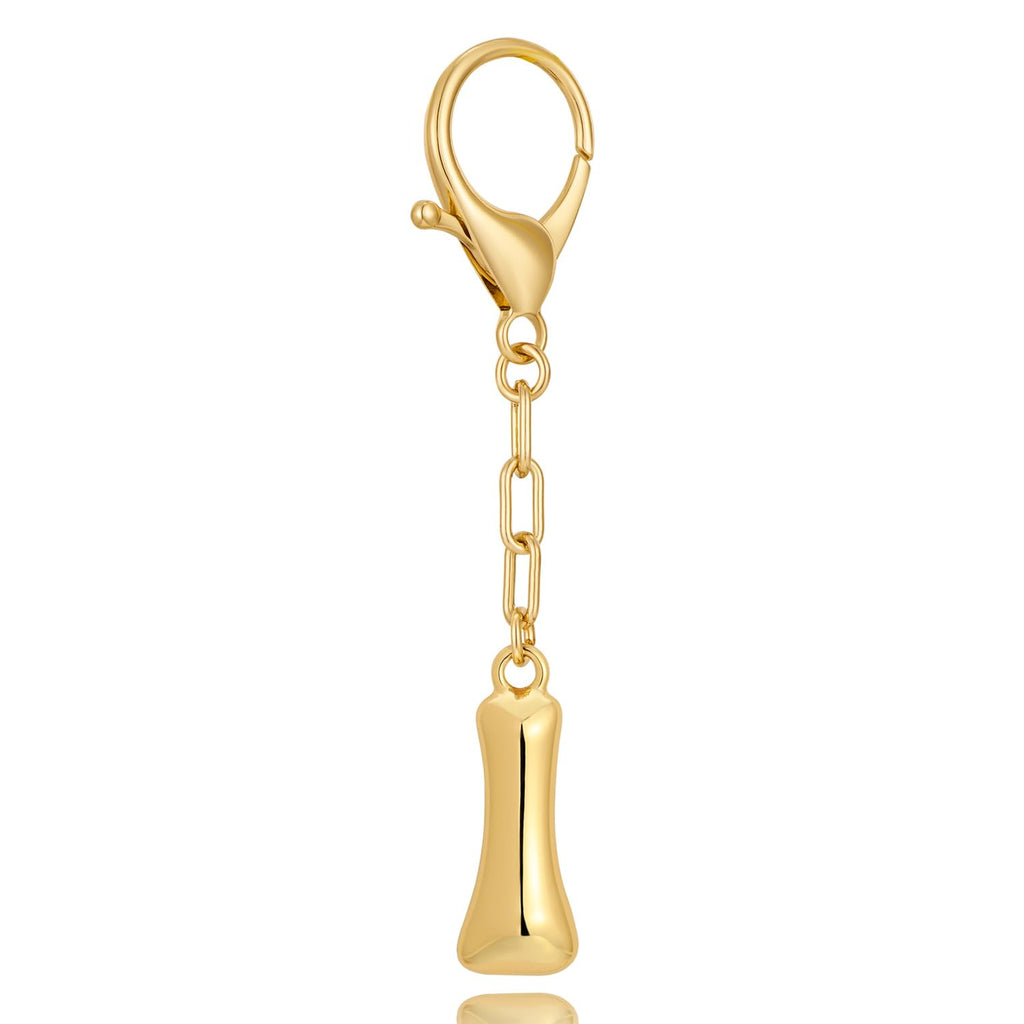 Gold Bubble Initial Keychain For Women