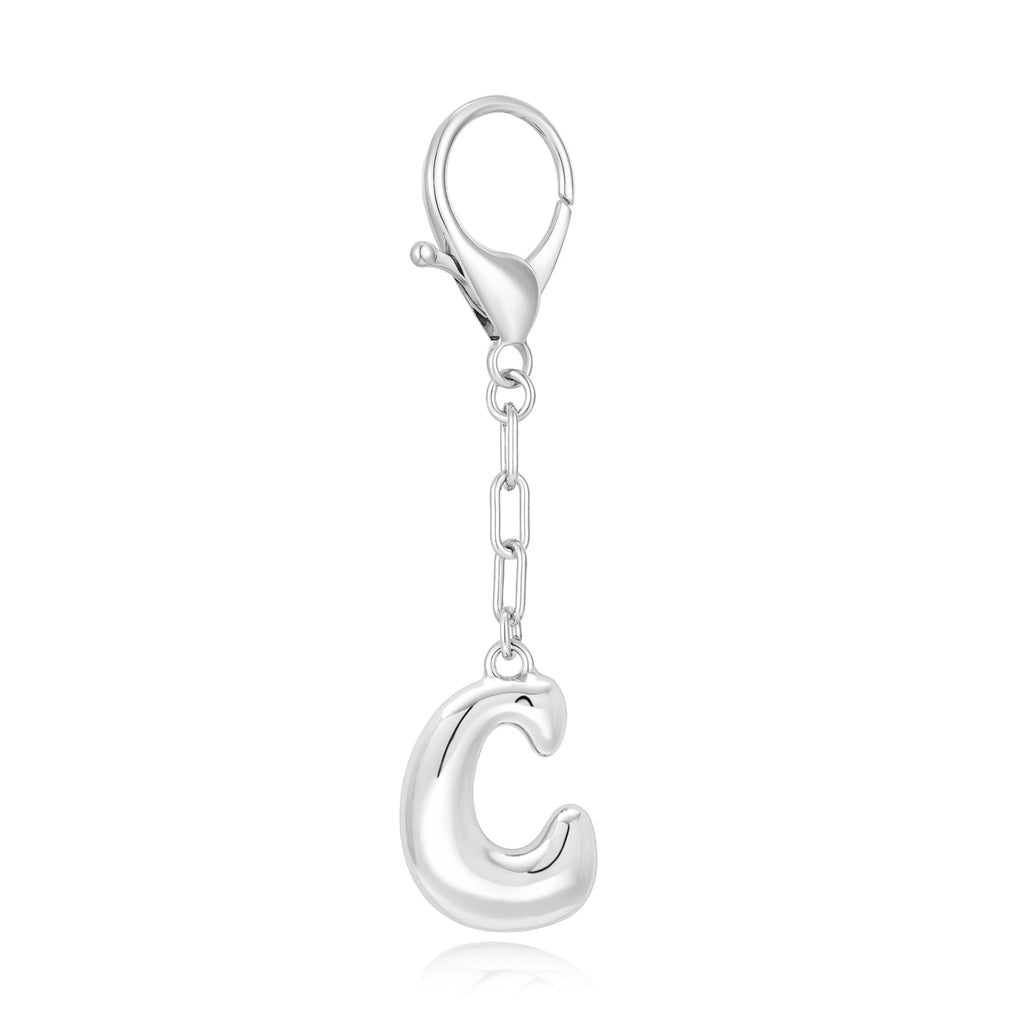 Gold Bubble Initial Keychain For Women