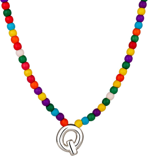 Bubble Q Initial Silver Necklaces for Women Trendy