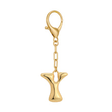 将图片加载到图库查看器，Gold Bubble Initial Keychain For Women