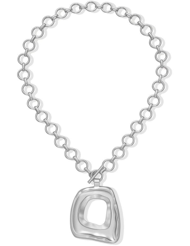 Chunky Gold Pendant Necklace — Boho 14K Plated Layer