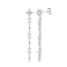 Load image into Gallery viewer, Gold Dangle Drop Earrings for Women, Elegant Wedding Bridal Prom Jewelry, Trendy Hypoallergenic Small Diamond Crystal Huggie
