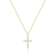 Load image into Gallery viewer, Gold Cross Necklace For Women, Sterling Silver – view 11