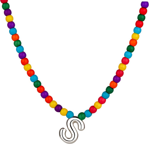 Bubble S Initial Silver Necklaces for Women Trendy