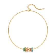 将图片加载到图库查看器，Gold Beaded Choker Necklace for Women Colorful Pendant – view 12