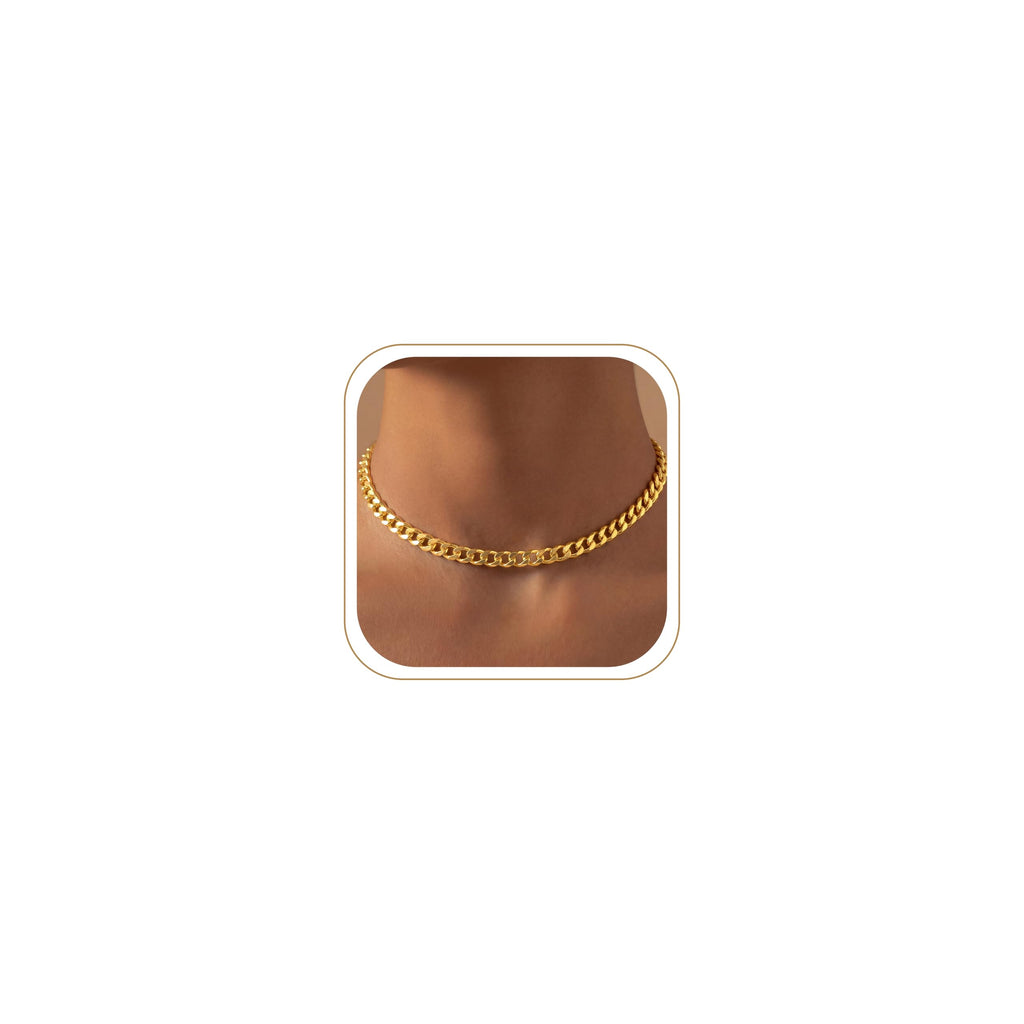 Cuban Link Chain Necklace for Women, Stainless Steel – view 14