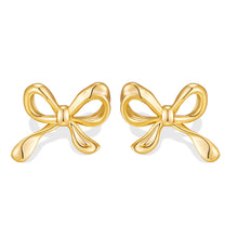 将图片加载到图库查看器，Gold-plated Bow Stud Earrings For Women – view 7