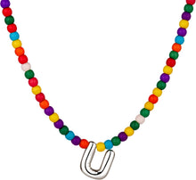 将图片加载到图库查看器，Bubble U Initial Silver Necklaces for Women Trendy
