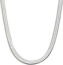 Load image into Gallery viewer, 4mm Dainty Silver Long Herringbone Necklace for Women, Stainless Steel