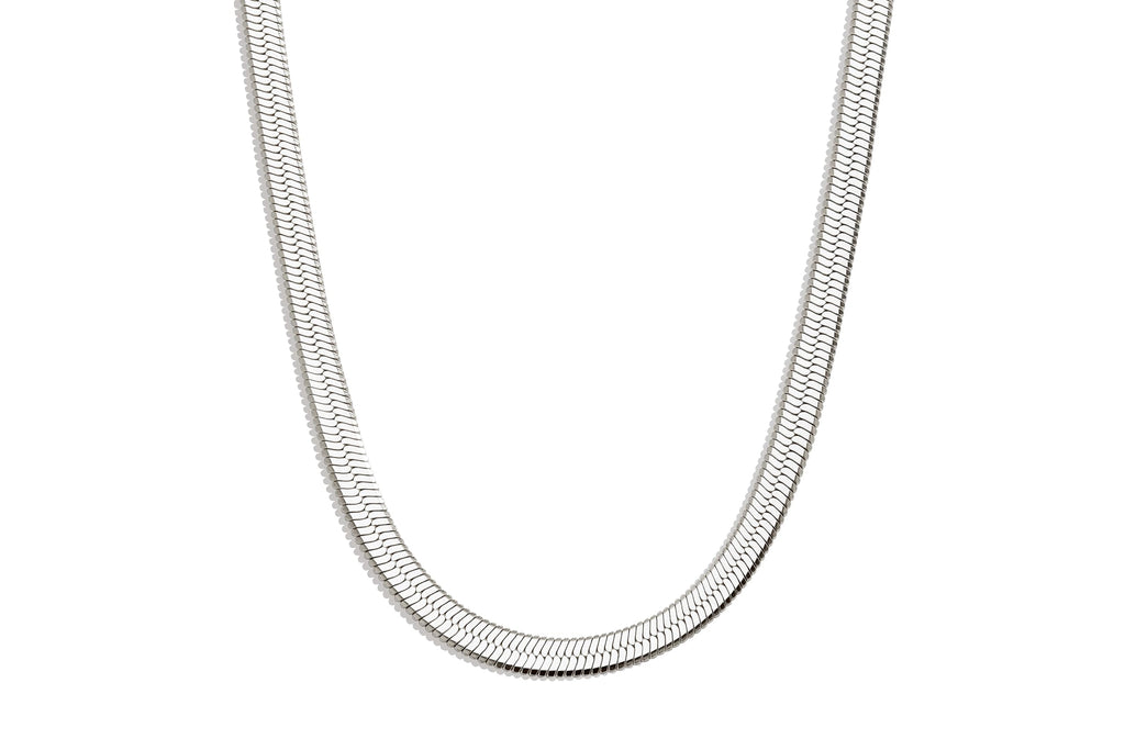 14K Gold Silver Plated Herringbone Necklace for Women, Non-Tarnish