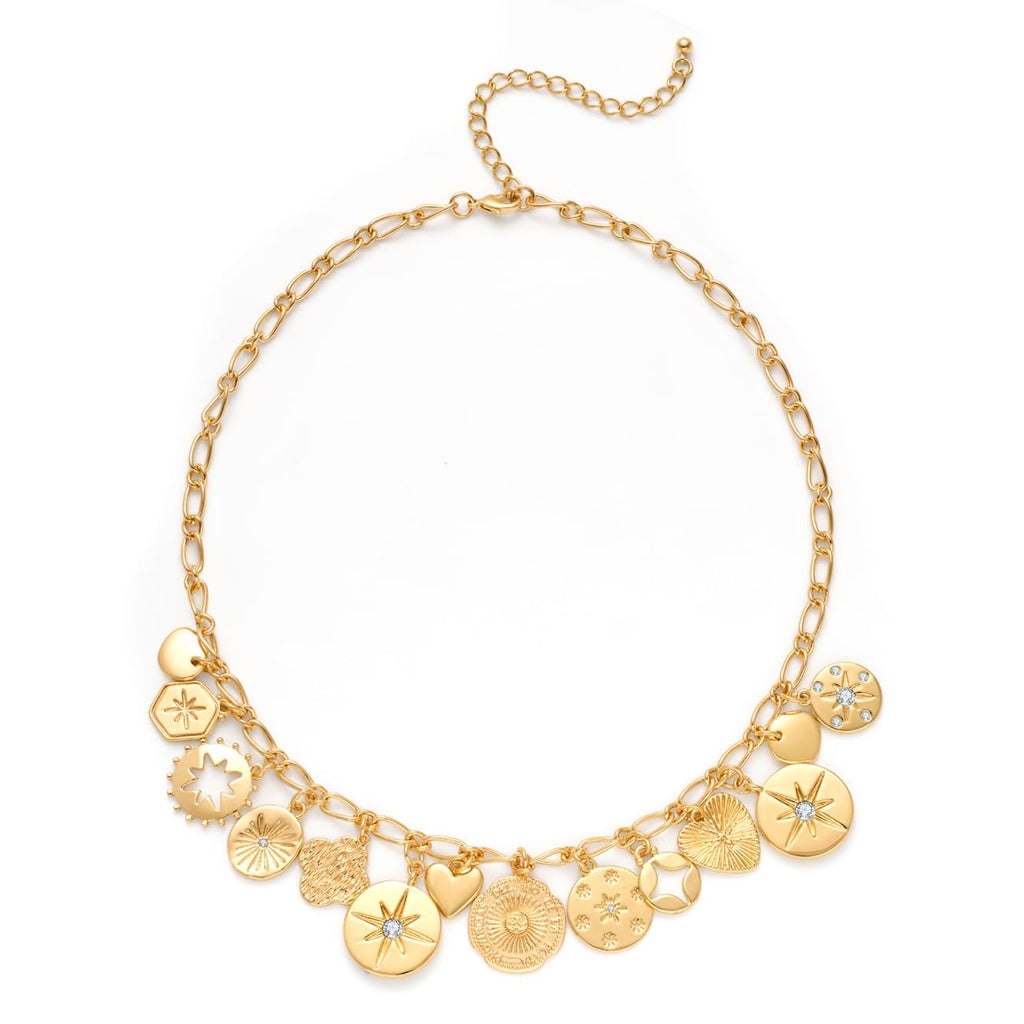 Gold Cross Charms Necklace Trendy Heart Pendant – view 10