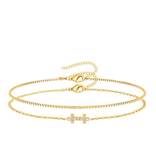 将图片加载到图库查看器，Gold Initial Bracelet — A–Z, 14K Gold Plated Box Chain