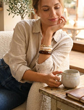Load image into Gallery viewer, Acrylic Gold Bangle Bracelets for Women, Chunky Brown Stackable Bangles Set, Trendy Thick Resin Statement Cuff Bracelet Stack, Fashion Jewelry Gift