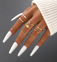 将图片加载到图库查看器，25 Pcs Gold Stackable Ring Set for Women, Chunky Knuckle Finger Midi Rings, Silver Simple Stacking Cute Rings Pack Trendy Stuff Jewelry Gift