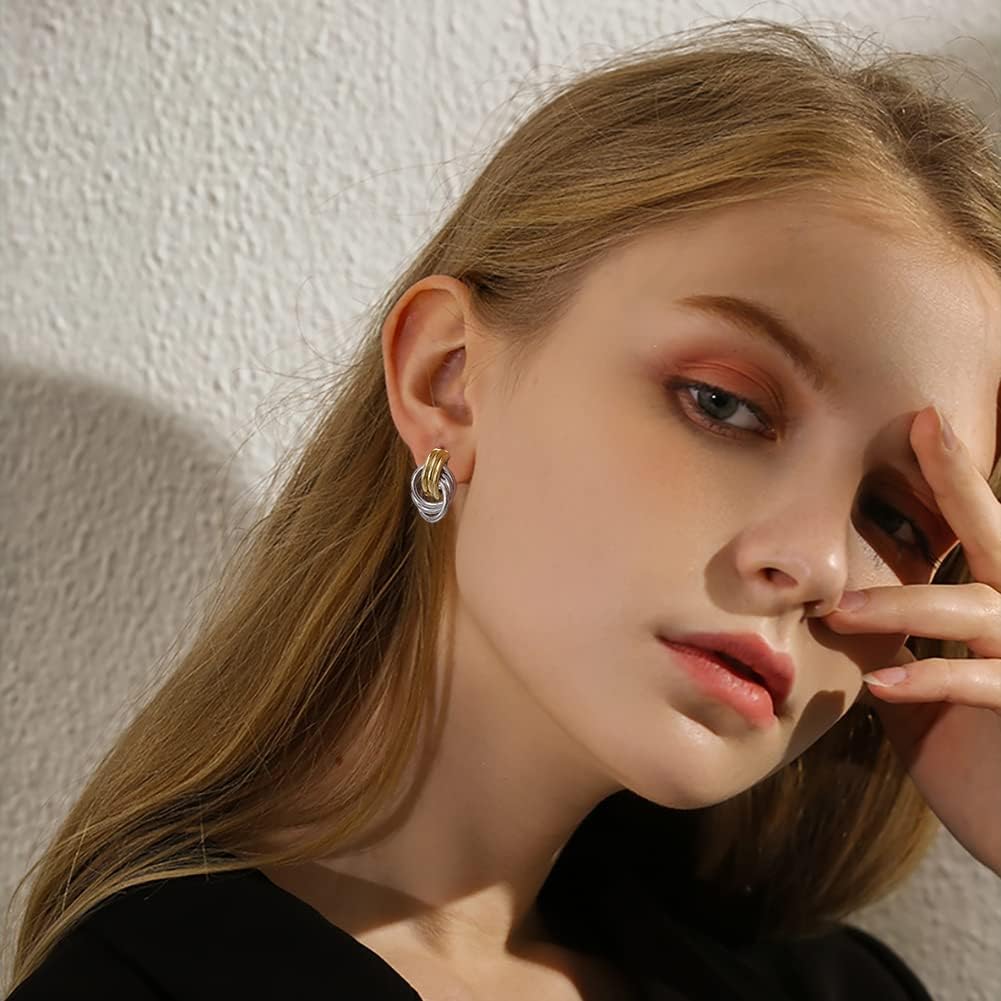 Two Tone Stud Earrings – view 3