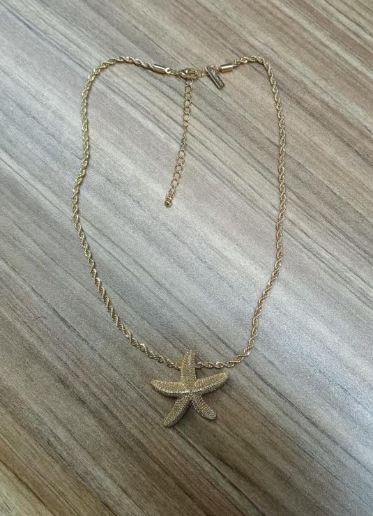 14K Gold Plated Starfish Pendant Necklace for Women, Summer Beach Jewelry – view 2
